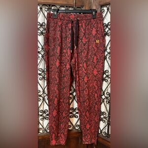 Michele Red Snake Print Joggers
